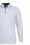 Polo Shirt дълъг ръкав с детайли от допълнителен плат ЕКРЮ 