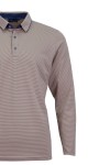 Polo Shirt дълъг ръкав с детайли от допълнителен плат РАЙЕ НАТУРАЛ 