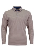 Polo Shirt дълъг ръкав с детайли от допълнителен плат РАЙЕ НАТУРАЛ 