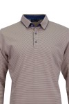 Polo Shirt дълъг ръкав с детайли от допълнителен плат РАЙЕ НАТУРАЛ 