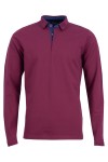 Polo Shirt дълъг ръкав с плетена яка ВИНО 