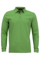 Polo Shirt дълъг ръкав с детайли от алкантара ЗЕЛЕН 