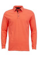 Polo Shirt дълъг ръкав с детайли от алкантара КОРАЛ