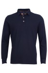 Polo Shirt дълъг ръкав с детайли от алкантара ИНДИГО 
