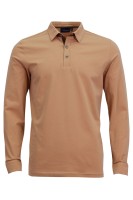 Polo Shirt дълъг ръкав с детайли от алкантара БЕЖОВ 