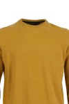 Мъжки пуловер обло бие вълна, цвят - горчица