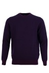 Мъжки пуловер обло бие двуцветен БОРДО 