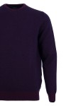 Мъжки пуловер обло бие двуцветен БОРДО 