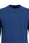 Мъжки пуловер обло бие двуцветен ТЪМНОСИН МЕЛАНЖ 