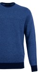 Мъжки пуловер обло бие двуцветен ТЪМНОСИН МЕЛАНЖ 