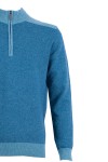 Мъжки пуловер вълна,  троер с цип двуцветен АКВА 