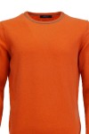 Мъжки пуловер вълна с кант на бие и ластици ОРАНЖЕВ SLIM FIT № M