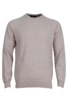Мъжки пуловер обло бие реглан ръкав с кашмир БЕЖОВ SLIM FIT № M