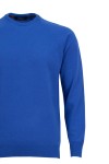 Мъжки пуловер обло бие реглан ръкав с кашмир СИН SLIM FIT № M