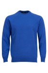 Мъжки пуловер обло бие реглан ръкав с кашмир СИН SLIM FIT № M