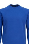 Мъжки пуловер обло бие реглан ръкав с кашмир СИН SLIM FIT № M