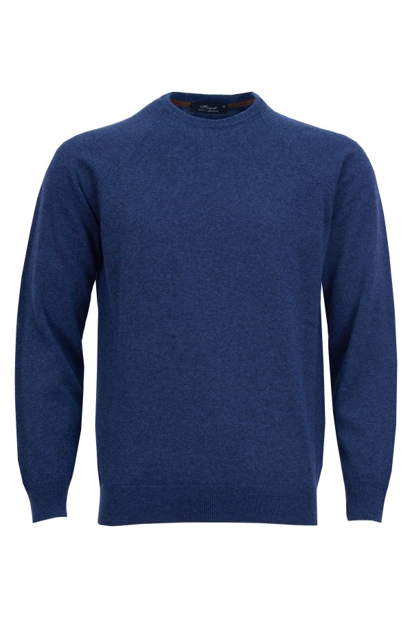 Мъжки пуловер обло бие реглан ръкав с кашмир НОЩ SLIM FIT № M