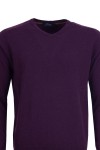 Мъжки пуловер V бие с кашмир БОРДО SLIM FIT № M