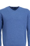 Мъжки пуловер V бие с кашмир ДЕНИМ SLIM FIT № M