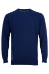 Мъжки пуловер обло бие с рипсени детайли ТЪМНОСИН SLIM FIT № L