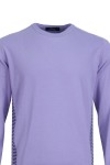 Мъжки пуловер обло бие с рипсени детайли ЛИЛАВ SLIM FIT № L