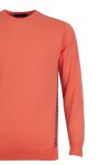 Мъжки пуловер обло бие с рипсени детайли ПАПАЯ SLIM FIT № M