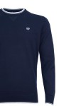 Мъжки пуловер с контрасни кантове ИНДИГО SLIM FIT № M