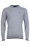 Мъжки пуловер с контрасни кантове СВЕТЛОСИВ CLASSIC № XXL