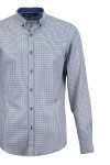 Мъжка риза с цветни детайли ИДИГО БЯЛО И ЗЕЛЕНО КАРЕ 100 % памук SLIM FIT № M Мъжка риза с цветни детайли ИДИГО БЯЛО И ЗЕЛЕНО КАРЕ 100 % памук SLIM FIT № M