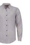 Мъжка риза с декоративна лента на канона ЛЕН НАТУРАЛ 65 % лен - 35 % памук SLIM FIT № L