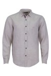 Мъжка риза с декоративна лента на канона ЛЕН НАТУРАЛ 65 % лен - 35 % памук SLIM FIT № L