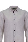 Мъжка риза с декоративна лента на канона ЛЕН НАТУРАЛ 65 % лен - 35 % памук SLIM FIT № L