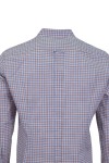 Мъжка риза с декоративна лента на канона КАРЕ БЯЛО БЕЖОВО И СИВО 100 % памук SLIM FIT № L