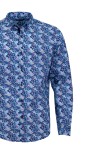 Мъжка риза с декоративна лента на канона ЛЕН ПРИНТ ЦВЕТЯ 65 % лен - 35 % памук SLIM FIT № M