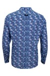 Мъжка риза с декоративна лента на канона ЛЕН ПРИНТ ЦВЕТЯ 65 % лен - 35 % памук SLIM FIT № M