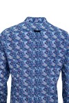 Мъжка риза с декоративна лента на канона ЛЕН ПРИНТ ЦВЕТЯ 65 % лен - 35 % памук SLIM FIT № M