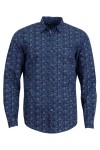 Мъжка риза с декоративна лента на канона ПРИНТ ИНДИГО 100 % памук SLIM FIT № M