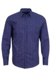 Мъжка риза ПРИНТ В ЦВЯТ ДЕНИМ И БОРДО 100 % памук SLIM FIT № L