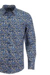 Мъжка риза ПРИНТ СИНИ И ЖЪЛТИ ЦВЕТЯ 100 % памук SLIM FIT № L
