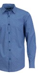 Мъжка риза ПРИНТ ТЪМНОСИНИ ТОЧКИ 100 % памук SLIM FIT № L