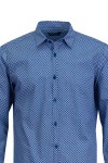 Мъжка риза ПРИНТ ТЪМНОСИНИ ТОЧКИ 100 % памук SLIM FIT № L