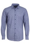 Мъжка риза BASIC жакард СИВА С ЧЕРНИ ТОЧКИ 100 % памук SLIM FIT № L