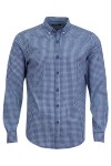 Мъжка риза цветен жакард БЯЛО И ТЪМНОСИНЬО КАРЕ 100 % памук SLIM FIT № L