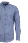 Мъжка риза ситно каре БЯЛО И ДЕНИМ 100 % памук SLIM FIT № L