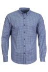 Мъжка риза ситно каре БЯЛО И ДЕНИМ 100 % памук SLIM FIT № L