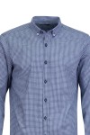 Мъжка риза ситно каре БЯЛО И ДЕНИМ 100 % памук SLIM FIT № L