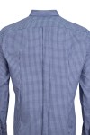 Мъжка риза ситно каре БЯЛО И ДЕНИМ 100 % памук SLIM FIT № L