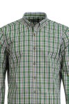 Мъжка риза КАРЕ ЗЕЛЕНА 100 % памук SLIM FIT № L