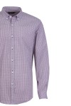 Мъжка риза БЯЛ ПРИНТ С ОРАНЖЕВИ ФИГУРИ 100 % памук SLIM FIT № L