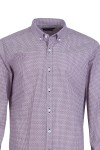 Мъжка риза БЯЛ ПРИНТ С ОРАНЖЕВИ ФИГУРИ 100 % памук SLIM FIT № L